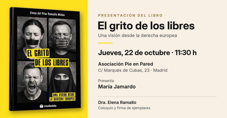 Presentación del libro El grito de los libres, de Elena Ramallo: jueves 22 de octubre a las 11:30 h en la Asociación Pie en Pared, Madrid